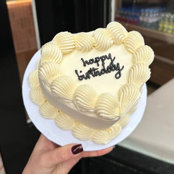 Simple Heart Cake - 5 inch - White